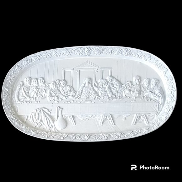 Vintage Ajax Last Supper Painted Brass Wall Hanging Easter Made in Japan - Picture 11 of 11